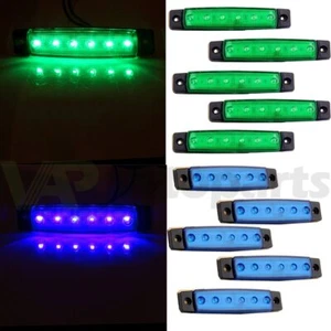 5Pair(5Blue,5Green) 6Led For Bus Van Truck Trailer Indicator Light Side Marker - Picture 1 of 8