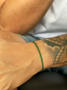 Green bracelet men adjustable string waterproof cord surfer women gift minimal - Picture 1 of 6