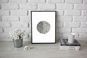 Regalo de arte conceptual con estampado de naturaleza bosque circular - Imagen 1 de 12