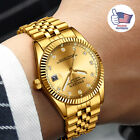 2023 New Men's Watch Relojes De Hombre Gold Stainless Classic Dial Steel Quartz*