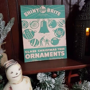 LETRERO VINTAGE RETRO ESTILO AÑOS 50 VERDE BRILLANTE BRITE ADORNOS NAVIDAD LONA - Imagen 1 de 11