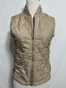 Massimo Dutti Zip-Front Quilted Vest Lightweight Beige Size S (EUR 30) - Picture 1 of 20