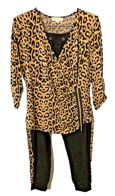 Novo Conjunto de Calças Jogger Femininas NICKI MINAJ Leopardo Cruzado Top Extra Grande e Calça XXL - Imagem 1 de 4
