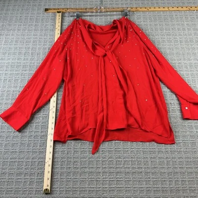 Chaus Women's Red Long Sleeve Shirt Size Large - Image 1 of 4
