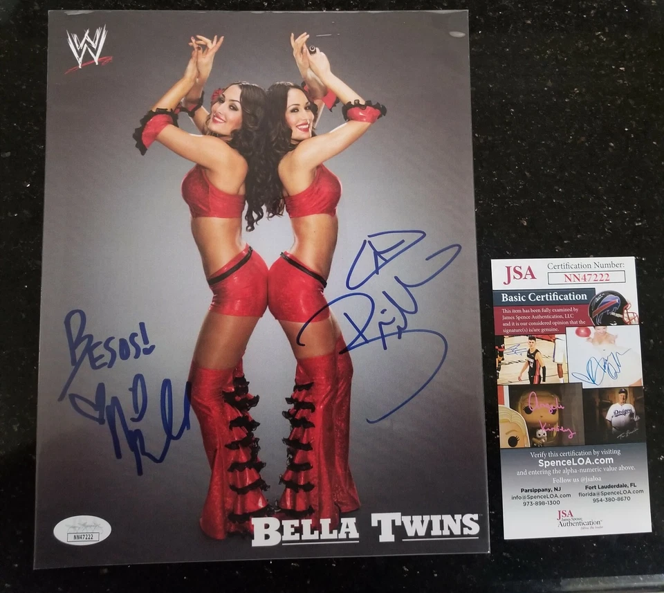 Foto firmada por Nikki & Brie Bella Twins 8x10 WWE HOF CERTIFICADO DE AUTENTICIDAD JSA Total Bellas Divas #3 Foto 1 de 1
