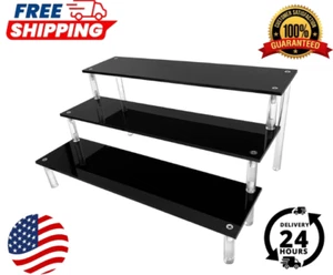 Schwarz Acryl Regal Erhöhung 3 Ebenen Parfüm Organizer Köln Display Ständer Groß - Bild 1 von 6