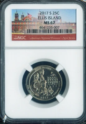 2017-S Ellis Island Quarter NGC MS67 Quality - Image 1 of 2