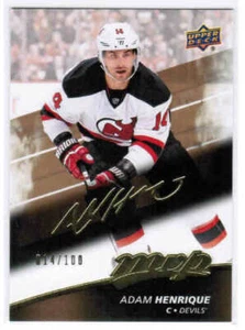 17/18 UD MVP ADAM HENRIQUE #83 BASE GOLD SCRIPT PARALLEL /100 NEW JERSEY DEVILS - Picture 1 of 1