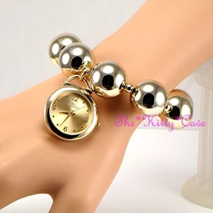 Créateur Bohémien Plaqué Or Gros Perles Sexy Bracelet Pendaison Pendentif Montre - Picture 1 of 7