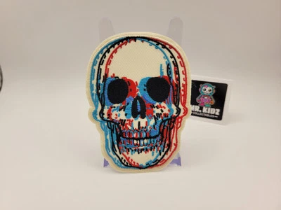 Trippy 3D Skull Embroidery Sew On Iron Patch Punk  - Image 1 of 4