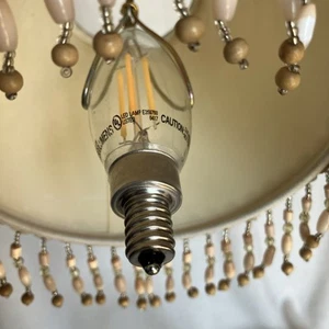 Chandelier Lamp Shades Set Of 10 Mini Sconce Clip Beaded Boho Elegance Chic - Picture 1 of 14