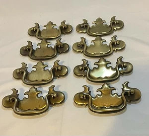8 each KBC stamped Chippendale Style Brass Drawer Pull Handles 4” Center K4695 - Picture 1 of 5