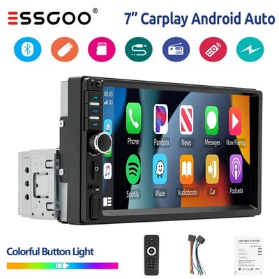 7" Single DIN Autoradio Carplay Android Auto Touchscreen USB AUX TF FM Bluetooth - Bild 1 von 4