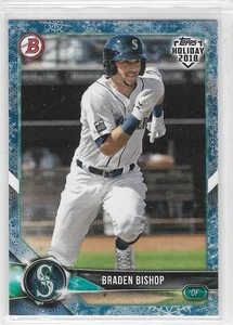 2018 Topps Holiday Bowman White Snow #TH-BB BRADEN BISHOP (12/50) Mint - Picture 1 of 2