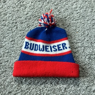 Винтажный пиво бренд Beanie Pom Pom крышка шляпа акриловый трикотаж 70-х 80-х 1970-х 1980-х - Изображение 1 из 4