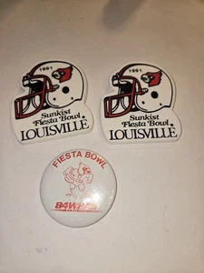 1991 Sunkist Fiesta Bowl Louisville Cardinal Football Pins 3 Total - Bild 1 von 4