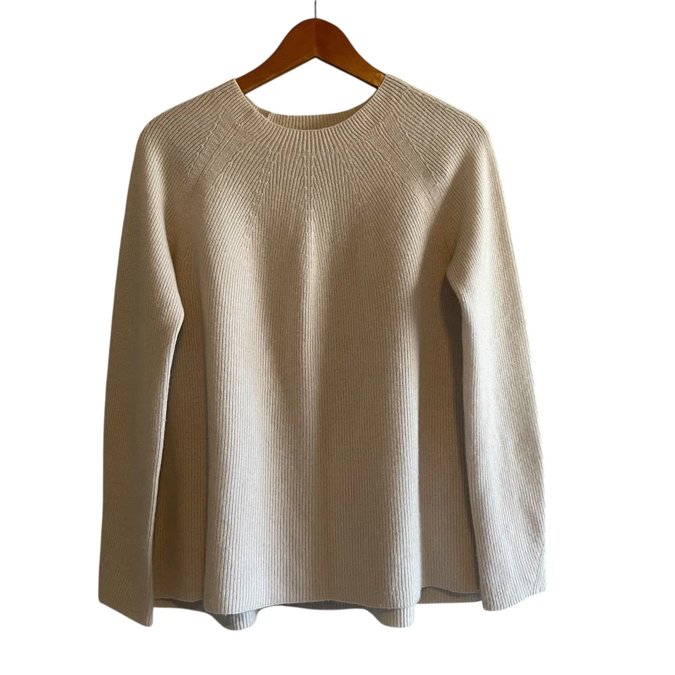 Vince 100% Cashmere Sweater Ribbed Mock Neck Cream Women's Size Medium - Image 1 of 4