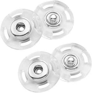 20 Sets Clear Sew-On Snap Closing Buttons Fasteners for Dress Coat Clothing DIY  - Picture 1 of 5