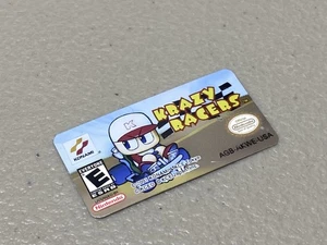 Krazy Racers (Nintendo Gameboy Advance) Replacement Label - Picture 1 of 1
