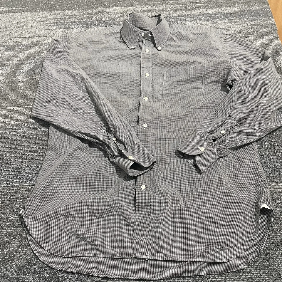 Borrelli Napoli Dress Shirt Mens 16 41 Black Check Long Sleeve Button Down Work* - Image 1 of 4