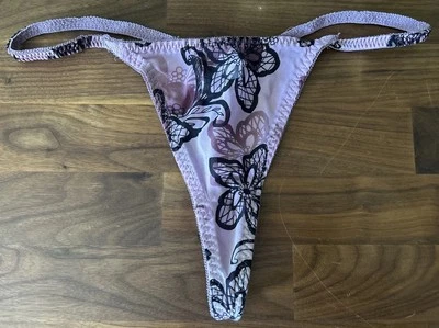 Apt. de colección 9 Tanga Tanga Tanga Transparente Bragas Bikini Ropa Interior Púrpura Floral SEXY Lg Foto 1 de 4