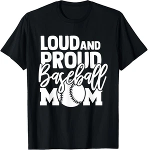 Loud Proud Mom Baseball Mother T-Shirt Hoodie - Picture 1 of 8