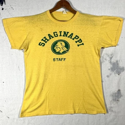 VINTAGE 50s Boy Scouts T Shirt Mens Size L Champion Indian Head 1950s Shaginappi - Image 1 of 4