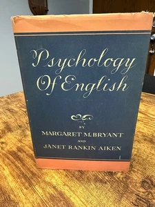 Psychology Of English Bryant Aiken 1940 Hardcover Dust Jacket Columbia Press - Picture 1 of 9