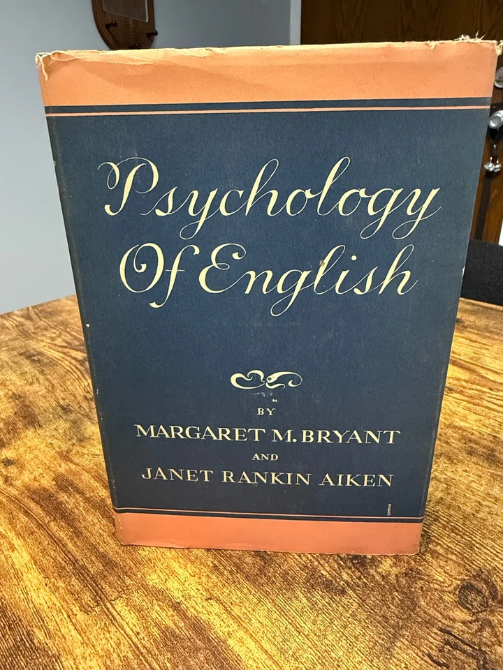 Psychology Of English Bryant Aiken 1940 Hardcover Dust Jacket Columbia Press - Image 1 of 4