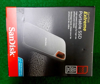 SANDISK Extreme PORTABLE SSD 500gb EXTERNAL Hard Drive HDD NEW - Image 1 of 4