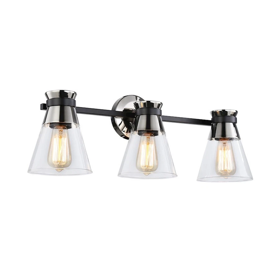 Artcraft Kanata 3-Light Vanity Light, Black/Brushed Nickel - AC11803NB - Image 1 of 1