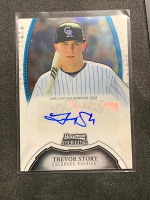 Bowman Sterling Trevor Story 2011 firmado novato Colorado Rockies casi nuevo/como nuevo Foto 1 de 2