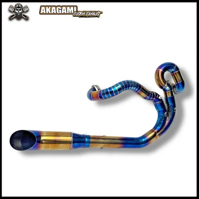 Harley Davidson V Rod VRSCA Blue Gold Exhaust Full System Stainless Steel - Изображение 1 из 4