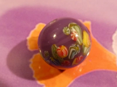 BRILLANTE ANTIGUO JAPONÉS NEGRO MILLIFIORI KIMONO VIDRIO MILLIFIORI CUENTAS 12,1 MM Foto 1 de 4