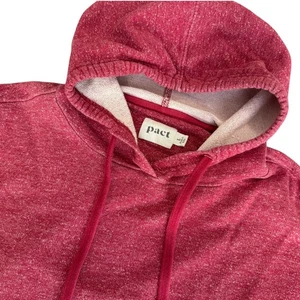 Pact Red Organic Cotton Hoodie Basic Sweatshirt Womens Size Large Zipper Detail - Picture 1 of 11