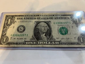 NOTA DE FECHA DE $1 - Futuro cumpleaños, aniversario 8 de marzo de 2057-G 03-08-2057 - Imagen 1 de 2