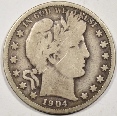 1904-O BARBER HALF DOLLAR ~ NICE ORIGINAL SOLID VG+! - Image 1 of 2