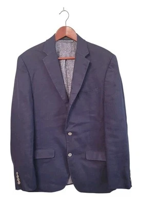 Blazer Chaqueta Deportiva Lauren Ralph Lauren Para Hombres Talla 40L 100% Lino Azul Preppy Foto 1 de 4