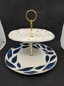 Lenox Blue Bay Servidor 2 Niveles Postre/Galletas Porcelana - Imagen 1 de 24