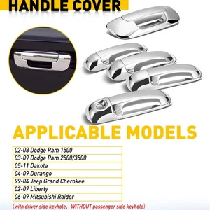 Cubiertas de puerta trasera cromadas para manija de 4 puertas para Jeep Durango Dakota Dodge Ram Liberty - Imagen 1 de 22