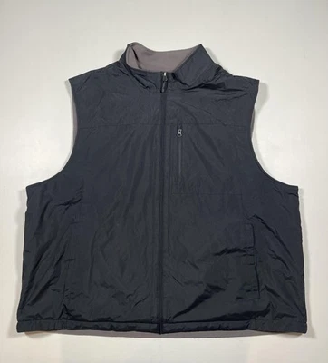 Izod Vest Mens 2XL? Black Gray Reversible Golf Full Zip Performance Read - Image 1 of 4