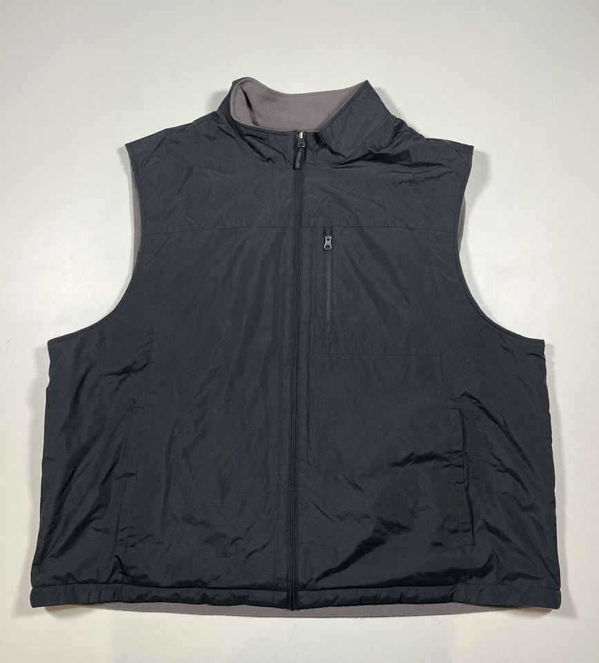 Izod Vest Mens 2XL? Black Gray Reversible Golf Full Zip Performance Read - Image 1 of 4