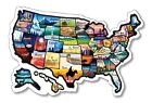 RV State Sticker Travel Map - 23x13 Inch Large Visited USA States Map