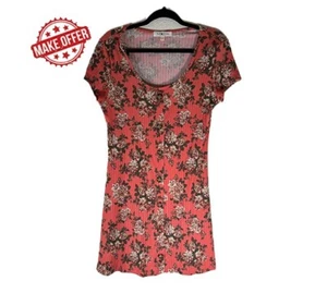 Full Circle Trends Floral Print Ribbed Button-Front Dress Women's Size Large - Picture 1 of 7
