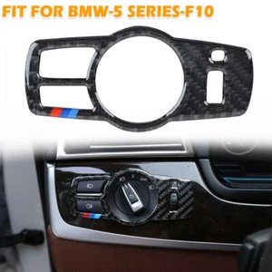 For BMW F10 5 Series 2011-2017 Carbon Fiber Headlight Switch Button Cover Trim ， - Picture 1 of 5