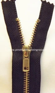 LAMPO JEANS CERNIERE CM 16 - IN OTTONE - PACCO DA 10 CERNIERE - ALTA QUALITA' - Picture 1 of 10
