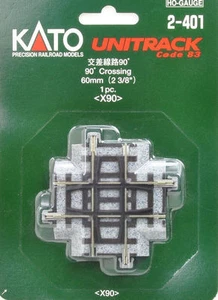 Kato 2-401 HO Unitrack 60mm 2 3/8" 90 deg crossing - Picture 1 of 1