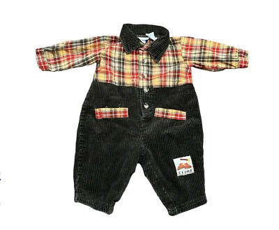 Mameluco vintage de franela de pana Nanette vintage 6-9 meses escalada al aire libre oliva Foto 1 de 4