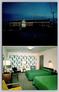 Postal exterior de habitación de motel con doble vista Coraopolis PA Allegheny Motor Inn década de 1960 - Imagen 1 de 4