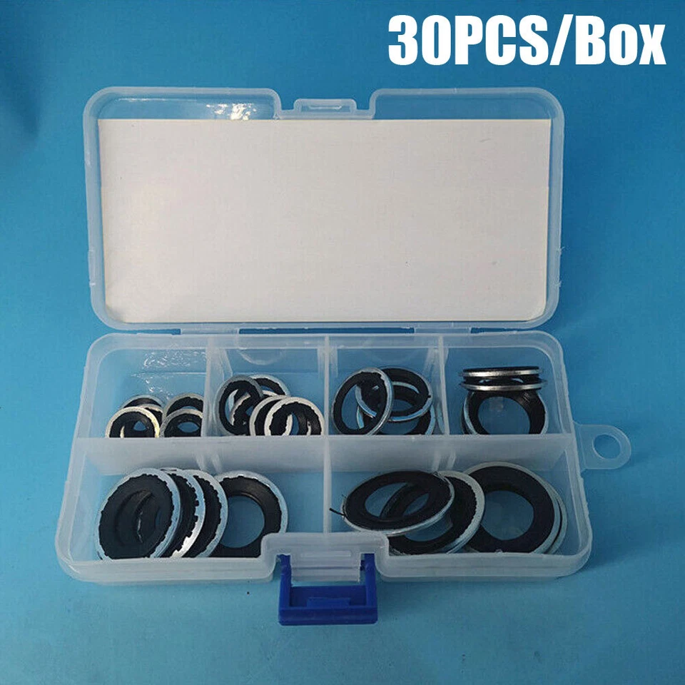 30pcs A/C Compressor Sealing Gasket Washer Set Assortment Repair Tools For Buick - Image 1 of 4